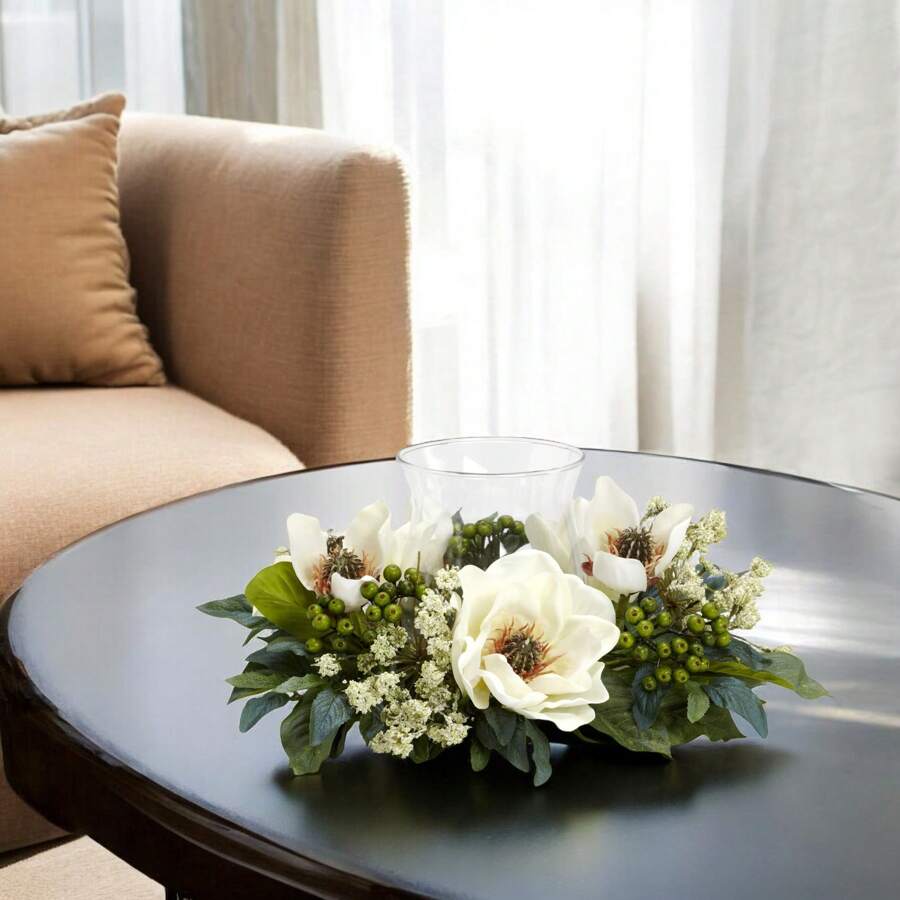 Magnolia Candelabrum Silk Flower Arrangement