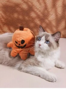 Đồ chơi nhồi bông hình bí ngô Halloween cho chó - Bạch tuộc cướp biển có thể đảo ngược, phù hợp với chó nhỏ, vừa và lớn, không cần pin - Nhiều màu - Xem 1