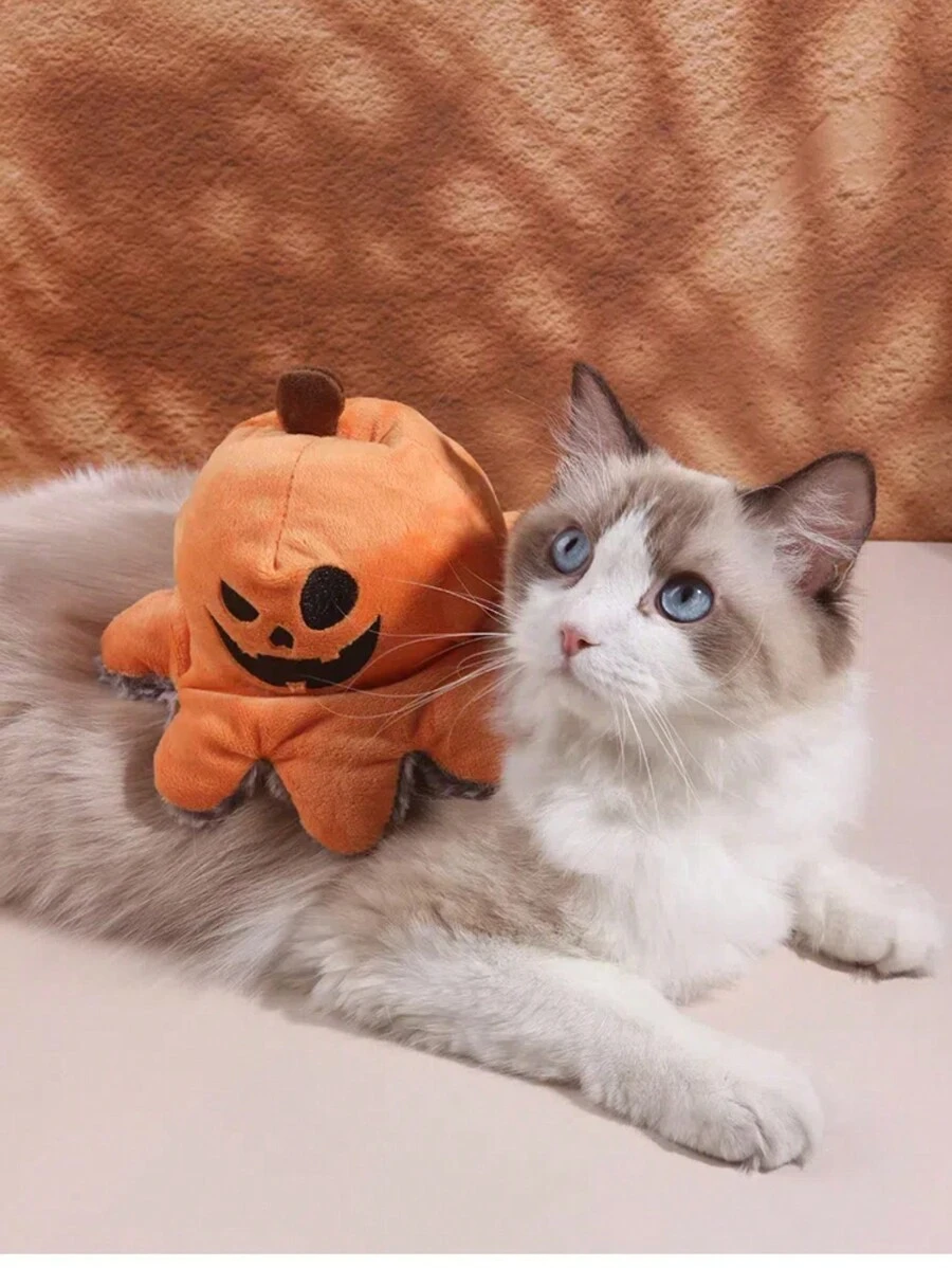 Đồ chơi nhồi bông hình bí ngô Halloween cho chó - Bạch tuộc cướp biển có thể đảo ngược, phù hợp với chó nhỏ, vừa và lớn, không cần pin - Nhiều màu - Xem 1