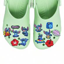 Disney Set de 12 adornos con diseño de puntada para zapatos, decoraciones de PVC para bolsas de playa, accesorios para zapatos, idea de regalo para cumpleaños, Navidad, San Valentín, fiestas de Halloween