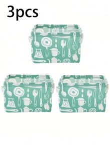 5/3/1pc Clothes Storage Basket, Wardrobe Organizer, Washable Fabric Storage Bag, Desktop Storage Basket, Office Desk Organizer, Foldable Debris Storage Basket With Handle, Cosmetic Storage Box, Home Organization, Foldable Fabric Storage Basket, Makeup Organizer Basket, Patterned Cosmetic & Miscellaneous Storage Basket