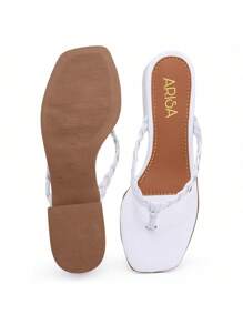 Flip-Flop Sandal With 4.5cm Block Heel Versatile Clog Flip-Flop - Blanco - Ver 4