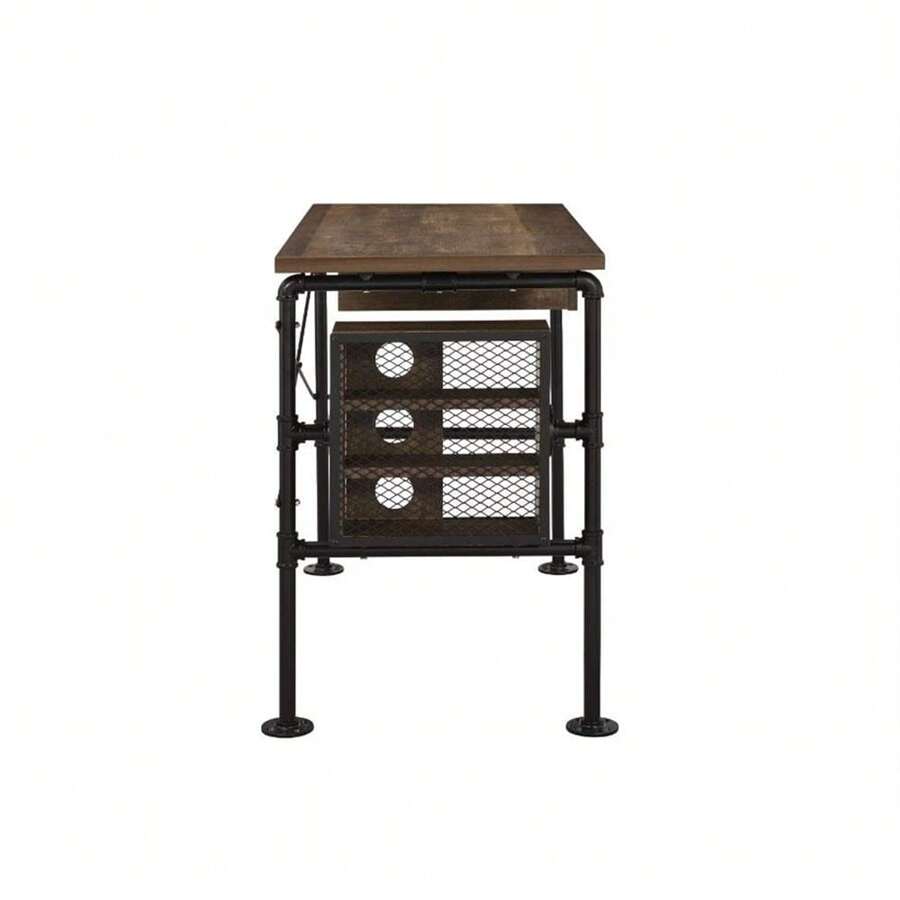 Industrial Style Rectangular Writing Desk , Wooden Desktop With Metal