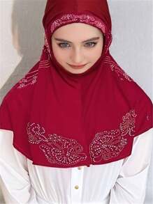 1 Stück Damen Abaya Zubehör innere Kappe Unterkopftuch Hijab Kappe Turban Hut Amira Hijab modischer einfarbiger Kinn Elastik Kopfbedeckung & Halstuch