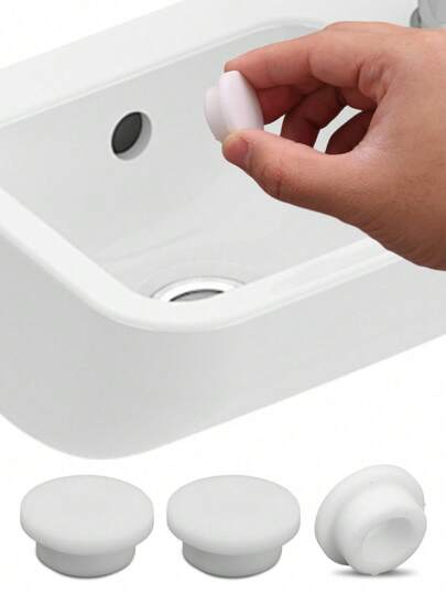 10个白色硅胶密封圈，适用于洗脸盆溢水孔（适用于22-24毫米孔径）浴室用品 浴室配件 浴室工具