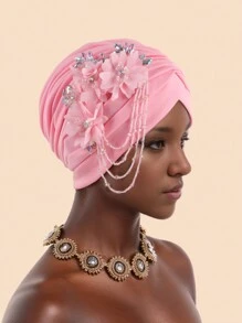 女士水钻花卉头带、V 形头巾、宫廷风格优雅发饰 - 多色 - 查看 7