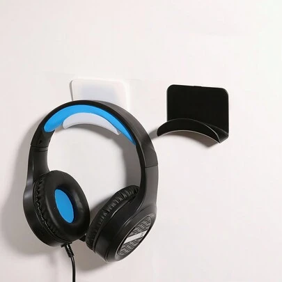 耳机挂架壁挂架，桌下耳机挂钩和支架 - 轻松、无损地安装在墙壁、桌面或电脑上，适用于宽度在 3 厘米以内的耳机