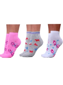 Kit 12 Women's High Comfort Short Shaft Socks Assorted Colors - Multicolor - View 3