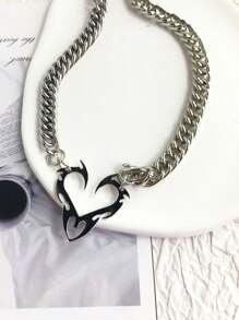 1 Chiếc, Dây chuyền tình yêu cho cặp đôi, Mặt dây chuyền khóa tình yêu, Dây thòng lọng thời trang, Dây chuyền tình yêu tròn có thể điều chỉnh, Trang phục nhập vai cho cặp đôi, Quà tặng bất ngờ, Trang trí dây chuyền chân cho cặp đôi - Bạc - Xem 4