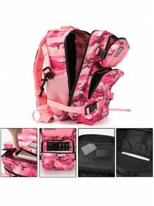 户外包运动包袋抽绳背包篮球包抽绳背包足球啦啦队包运动背包大学生健身旅行运动瑜伽户外郊游骑行徒步防水轻便大容量便携配件女士男士儿童圣诞礼物 - 粉色 - 查看 6