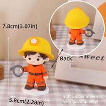 3pcs/Set Fireman Cake Decoration,For Birthday Fireman Fire Themed Party Cake Decoration Supplies - Multicolor - View 6