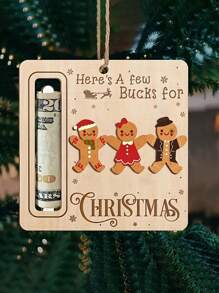 1 件木制钱罐圣诞装饰品，经典风格个性化木制工艺品，带有雪人、麋鹿和姜饼人物，适用于室内/室外节日家居装饰、圣诞节 - 彩色 - 查看 10