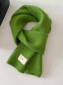 Lenço Tricotado Coreano Cor Sólida Imitação de Cashmere de Borda Dupla Grosso e Quente Xale Lenço para Mulheres e Homens