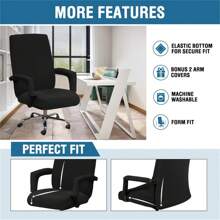 1 Set Stretchbezug für Bürostuhl, einfarbige Stuhlbezüge, Stuhlschoner, für Wohnzimmer, Büro, Zuhause Dekoration