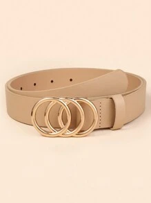 2-Piece Set Of Fashionable Metal Buckle Decoration For Women's Casual And Versatile PU Belt Summer, School Fall, Autumn, Halloween