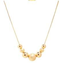 Necklace With Balls And Venetian Chain Details, 18k Gold Plated - Gold - View 3