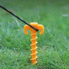 12 件装 7.87 英寸重型螺旋帐篷桩、地钉、帐篷锚，适用于天篷、露营、徒步旅行、海滩 - 橘色 - 查看 5