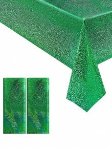 2 件粉色全息激光桌布，亮粉色塑料桌布，54 英寸 X 108 英寸铝箔一次性矩形桌布，适用于生日派对、婚礼周年纪念、单身派对餐桌装饰 - 彩色 - 查看 14