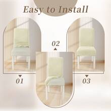 Ystyle Chair Covers With Backrest 4/6 Pieces, Stretch Chair Cover, Universal Chair Covers For Dining Room Kitchen, Washable Removable, Easy To Clean And Durable - Beige - View 5