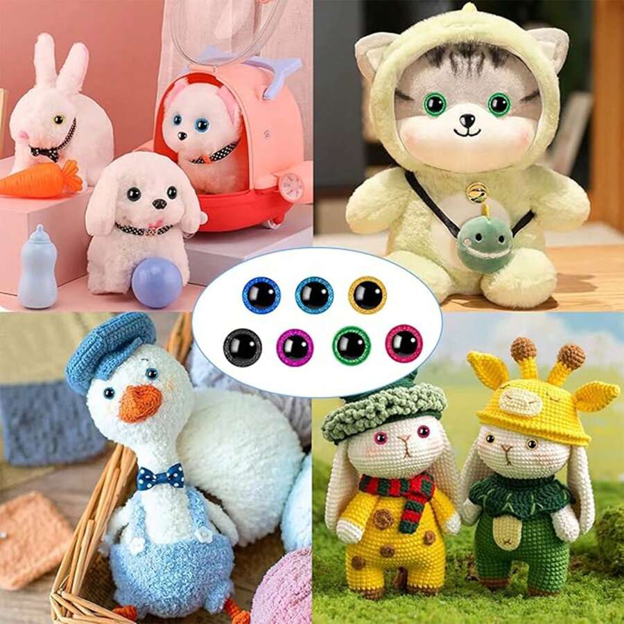 Stuffed Crochet Eyes With Washers, Craft Doll Eyes And Nose For Teddy