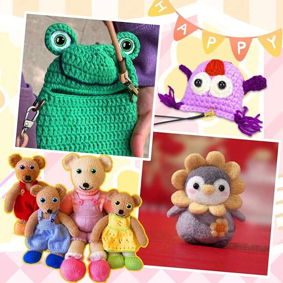 Stuffed Crochet Eyes With Washers, Craft Doll Eyes And Nose For Teddy