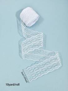 10 码/卷蕾丝边丝带面料花朵图案丝带适用于缝纫 DIY 工艺品剪贴簿礼品包装发饰蝴蝶结制作婚礼新娘花束送礼会装饰 - 彩色 - 查看 14