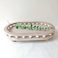 1 件复古木制储物托盘，用于厨房香料、花瓶和杂物的装饰性收纳托盘最佳礼物生日盘子厨房配件厨房装饰餐桌托盘水果托盘托盘装饰 - 彩色 - 查看 5