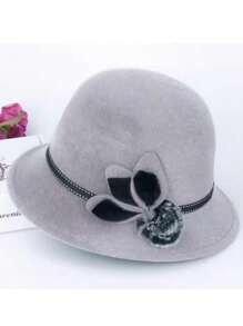 1pc Women's Fashion Sun Protection Elegant Bucket Hat, Suitable For Daily And Outdoor Wear - Solid Color - View 2