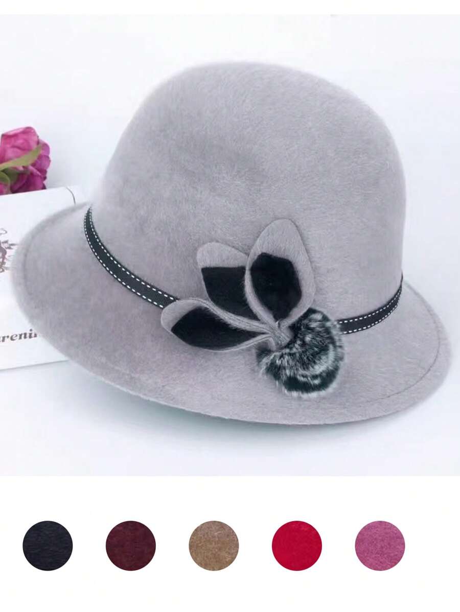 1pc Women's Fashion Sun Protection Elegant Bucket Hat, Suitable For Daily And Outdoor Wear - Solid Color - View 1