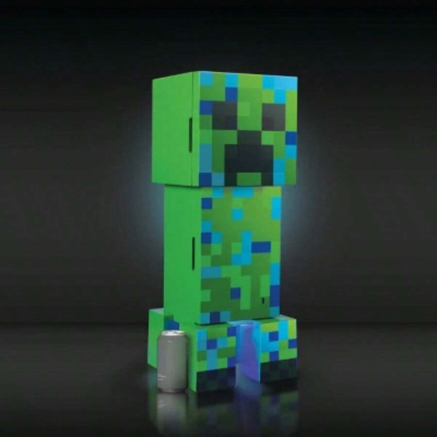 Minecraft Charged Creeper Figural Mini Fridge - White - View 1