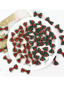 10 chiếc nơ Giáng sinh cây thông Noel tự làm mũ đội đầu kẹp tóc màu ngẫu nhiên viền vàng phụ kiện nơ quà tặng tốt nhất - nhiều màu - Xem 2