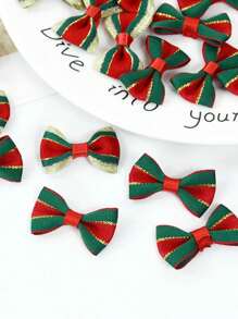 10 chiếc nơ Giáng sinh cây thông Noel tự làm mũ đội đầu kẹp tóc màu ngẫu nhiên viền vàng phụ kiện nơ quà tặng tốt nhất - nhiều màu - Xem 6