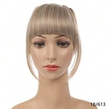 短刘海金色夹式发刘海耐热假发合成刘海发夹天然接发