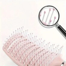 Bộ 3 lược tạo kiểu tóc tại nhà, lược chải tóc + gương vuông cổ điển, lược chải tóc tự làm tại nhà, dễ mang theo, thích hợp sử dụng tại nhà và khi đi du lịch - Hồng - Xem 4