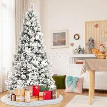 1 PIEZA Falda de árbol de Navidad de peluche blanco, alfombra circular para árbol de Navidad, alfombra de piel artificial con brillo dorado, adecuada para decoración navideña, mejor regalo, decoración del hogar, decoraciones navideñas, decoración de habitación, decoraciones navideñas de invierno, regalos de Navidad, decoración navideña
