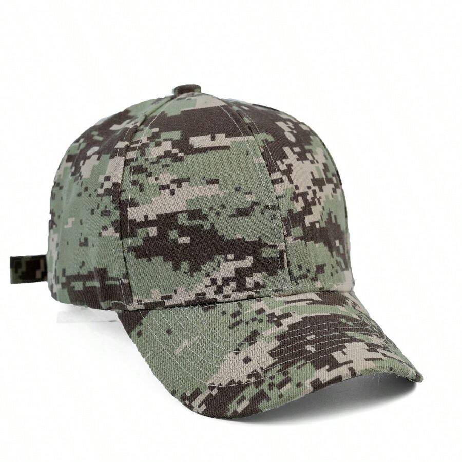 Camouflage Cap Curved Brim Airsoft Tactical Military Jungle Adjustable Unisex Police Army Camo - 數碼棕 - 查看 1