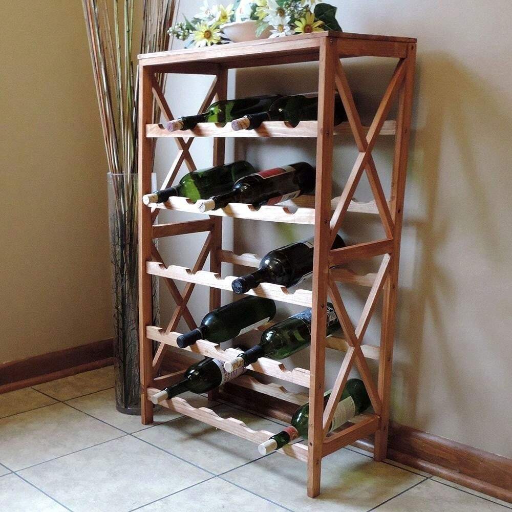 25Bottle Freestanding Wine Rack Bottle Holder With Tabletop SHEIN USA