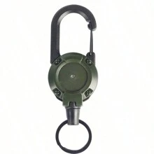 1 pièce Porte-clés rétractable avec câble en acier - Matériel de camping multifonctionnel, support de clé anti-perdu, en acier inoxydable