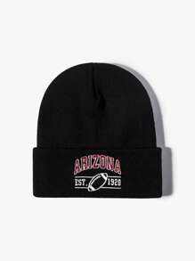 1 件可调节刺绣 ARIZONA 针织无檐便帽，男女通用户外防晒休闲帽，适合春季、秋季、旅行、海滩、Y2K 风格，男女皆宜 - 針織帽 - 查看 11