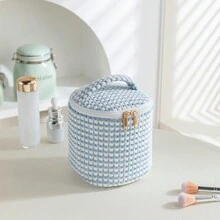 1 túi đựng mỹ phẩm họa tiết cô gái vàng cổ điển - Túi đựng đồ trang điểm nhung bền, không thấm nước, túi khóa kéo thời trang nữ, túi đựng mỹ phẩm đa năng, quà tặng lý tưởng cho chị em gái và bạn bè, hộp đựng bút chì học sinh di động, hộp đựng bút chì nhung, túi đựng đồ du lịch không cồn, túi đựng đồ ăn nhẹ mới lạ, túi đựng son môi, túi đựng đồ trang điểm có nắp lật - Màu xanh lam - Xem 3