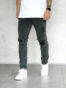 Quần Jeans Denim Co Giãn Đa Năng Giặt Sạch Thời Trang Cho Nam - màu đen - Xem 4