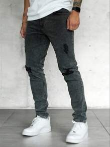 Quần Jeans Denim Co Giãn Đa Năng Giặt Sạch Thời Trang Cho Nam - màu đen - Xem 3