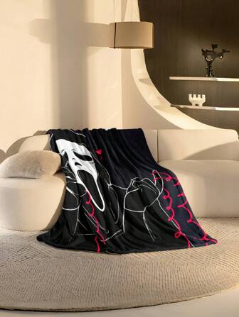 1 件万圣节毛绒毯子，柔软温暖舒适的毯子适合空调、居家休闲、沙发、午睡、露营和旅行，万圣节礼物