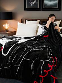 1pc Halloween Plush Throw Blanket, Soft Warm Cozy Blanket Suitable For AC, Home Leisure, Sofa, Nap, Camping And Travel, Halloween Gift - Blue - View 8