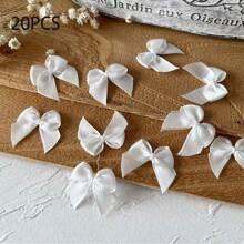20 peças Mini Laço de Fita de Cetim para Férias Floral DIY Artesanato Costura Patch Enfeite para Chapéus, Caixa de Presente de Casamento, Decoração de Natal