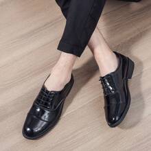 Giày lười da mờ cho nam, màu trơn, nhẹ, giày thuyền thường ngày, giày đi hàng ngày, giày lái xe chống trượt - màu đen - Xem 2