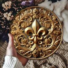 1 件铁制鸢尾花壁饰，金色百合优雅，防风雨派对装饰，预钻孔，方便上下左右悬挂，不同孔位随机发货 - 彩色 - 查看 3