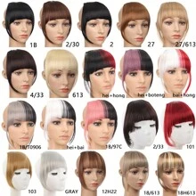 Synthetic 26Colors Real Thick 31g Natural Bang Wig Black Brown Auburn Red Clip In On Bangs Hair