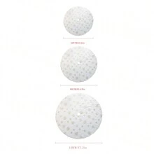 1 PIEZA Falda de árbol de Navidad de peluche blanco, alfombra circular para árbol de Navidad, alfombra de piel artificial con brillo dorado, adecuada para decoración navideña, mejor regalo, decoración del hogar, decoraciones navideñas, decoración de habitación, decoraciones navideñas de invierno, regalos de Navidad, decoración navideña