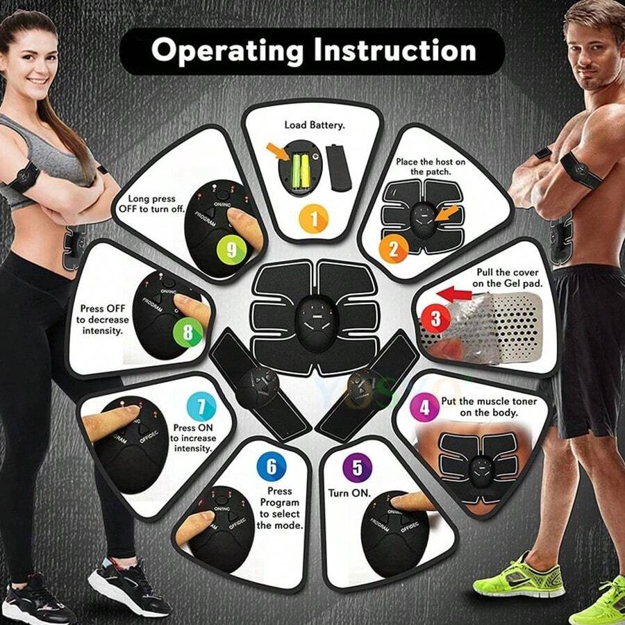 EMS Wireless Muscle Stimulator Trainer Smart Fitness Abdominal Training